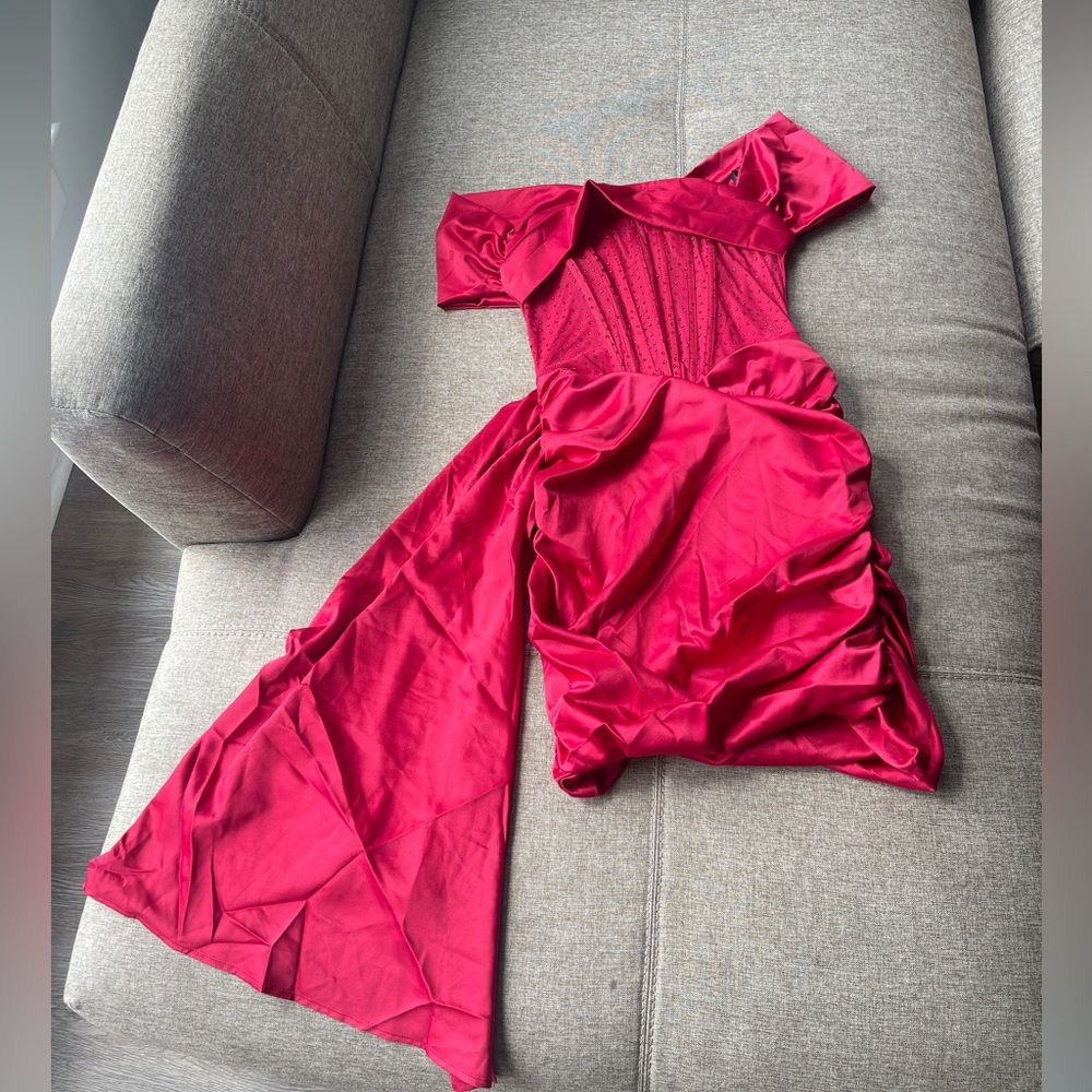 Anita Off Shoulder Satin Corset Mini Dress